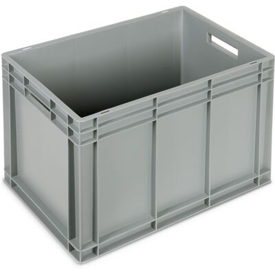 Cassetta in plastica Fami Euro Box 600x400x418mm con maniglie aperte e fondo rinforzato Cassetta in plastica Fami Euro Box 600x400x418mm con maniglie aperte e fondo rinforzato