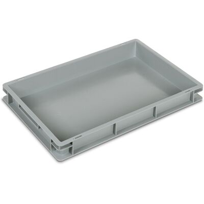 Cassetta in plastica Fami Euro Box 600x400x75mm con maniglie chiuse e fondo liscio Cassetta in plastica Fami Euro Box 600x400x75mm con maniglie chiuse e fondo liscio
