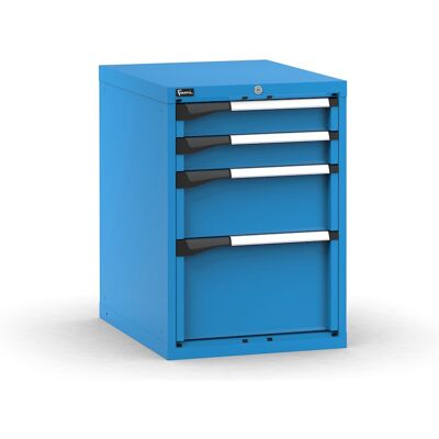 Cassettiera da banco Fami Master blu con 4 cassetti regolabili 561x726x800mm Cassettiera da banco Fami Master blu con 4 cassetti regolabili 561x726x800mm