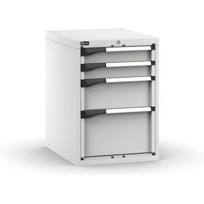 Cassettiera da banco Fami Master grigio con 4 cassetti regolabili 561x726x800mm Cassettiera da banco Fami Master grigio con 4 cassetti regolabili 561x726x800mm