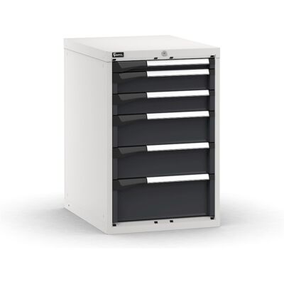 Cassettiera da banco Fami Master bicolore con 6 cassetti ad estrazione regolabile 561x726x850mm Cassettiera da banco Fami Master bicolore con 6 cassetti ad estrazione regolabile 561x726x850mm