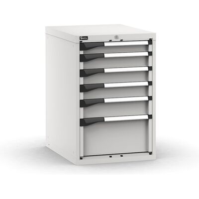 Cassettiera da banco Fami Master grigio con 6 grandi cassetti regolabili 561x726x850mm Cassettiera da banco Fami Master grigio con 6 grandi cassetti regolabili 561x726x850mm