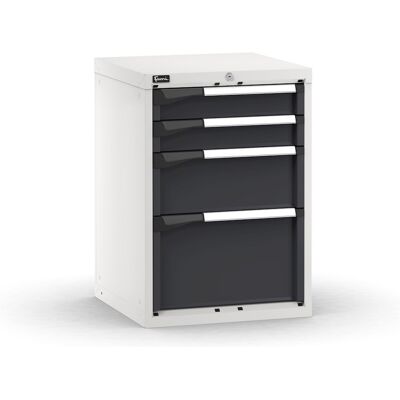 Cassettiera da banco Fami Master bicolore a 4 cassetti ad estrazione regolabile 561x573x800mm Cassettiera da banco Fami Master bicolore a 4 cassetti ad estrazione regolabile 561x573x800mm