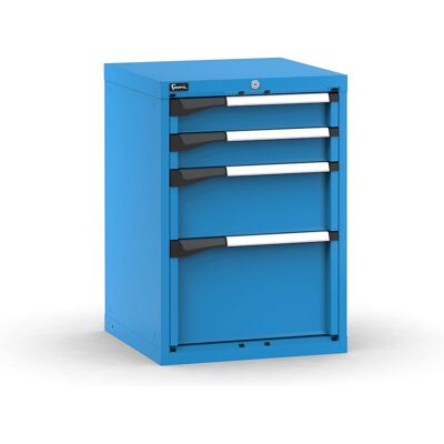 Cassettiera da banco Fami Master blu a 4 cassetti ad estrazione regolabile 561x573x800mm Cassettiera da banco Fami Master blu a 4 cassetti ad estrazione regolabile 561x573x800mm
