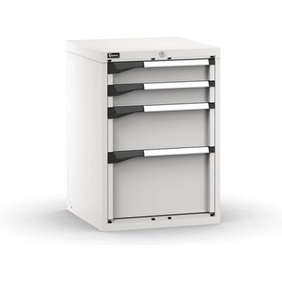Cassettiera da banco Fami Master grigio a 4 cassetti ad estrazione regolabile 561x573x800mm Cassettiera da banco Fami Master grigio a 4 cassetti ad estrazione regolabile 561x573x800mm