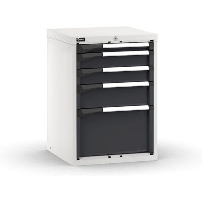 Cassettiera da banco Fami Master bicolore a 5 cassetti ad estrazione regolabile 561x573x800mm Cassettiera da banco Fami Master bicolore a 5 cassetti ad estrazione regolabile 561x573x800mm