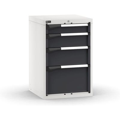 Cassettiera da banco Fami Master bicolore a 4 cassetti ad estrazione regolabile 561x573x850mm Cassettiera da banco Fami Master bicolore a 4 cassetti ad estrazione regolabile 561x573x850mm