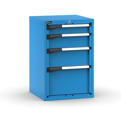 Cassettiera da banco Fami Master blu a 4 cassetti ad estrazione regolabile 561x573x850mm Cassettiera da banco Fami Master blu a 4 cassetti ad estrazione regolabile 561x573x850mm