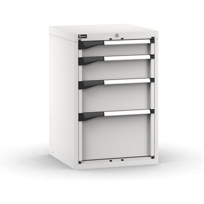 Cassettiera da banco Fami Master grigio a 4 cassetti ad estrazione regolabile 561x573x850mm Cassettiera da banco Fami Master grigio a 4 cassetti ad estrazione regolabile 561x573x850mm