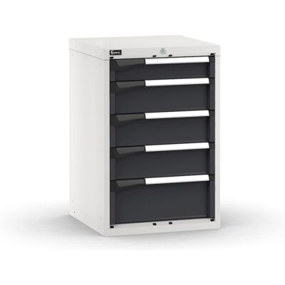 Cassettiera da banco Fami Master bicolore a 5 cassetti ad estrazione regolabile 561x573x850mm Cassettiera da banco Fami Master bicolore a 5 cassetti ad estrazione regolabile 561x573x850mm