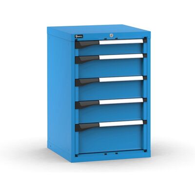 Cassettiera da banco Fami Master blu a 5 cassetti ad estrazione regolabile 561x573x850mm Cassettiera da banco Fami Master blu a 5 cassetti ad estrazione regolabile 561x573x850mm