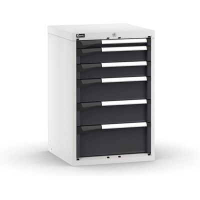 Cassettiera da banco Fami Master bicolore a 6 cassetti ad estrazione regolabile 561x573x850mm Cassettiera da banco Fami Master bicolore a 6 cassetti ad estrazione regolabile 561x573x850mm