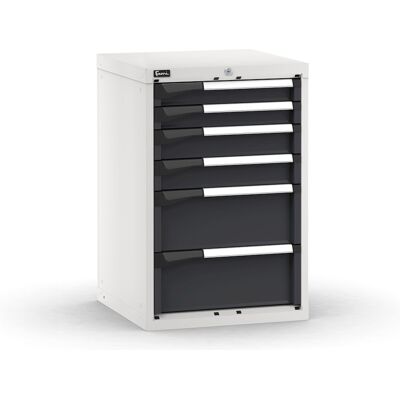 Cassettiera da banco Fami Master bicolore a 6 cassetti per materiali voluminosi 561x573x850mm Cassettiera da banco Fami Master bicolore a 6 cassetti per materiali voluminosi 561x573x850mm