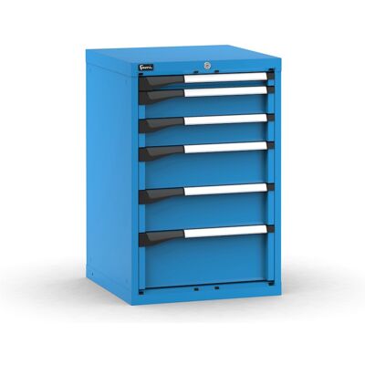 Cassettiera da banco Fami Master blu a 6 cassetti ad estrazione regolabile 561x573x850mm Cassettiera da banco Fami Master blu a 6 cassetti ad estrazione regolabile 561x573x850mm