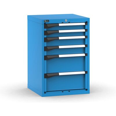 Cassettiera da banco Fami Master blu a 6 cassetti per materiali voluminosi 561x573x850mm Cassettiera da banco Fami Master blu a 6 cassetti per materiali voluminosi 561x573x850mm