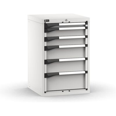 Cassettiera da banco Fami Master grigio a 6 cassetti ad estrazione regolabile 561x573x850mm Cassettiera da banco Fami Master grigio a 6 cassetti ad estrazione regolabile 561x573x850mm