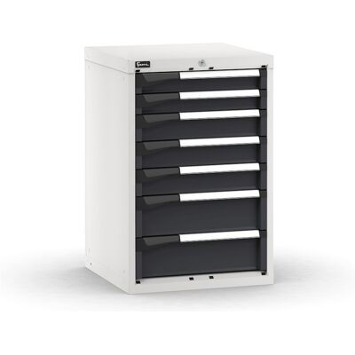 Cassettiera da banco Fami Master bicolore a 7 cassetti ad estrazione regolabile 561x573x850mm Cassettiera da banco Fami Master bicolore a 7 cassetti ad estrazione regolabile 561x573x850mm