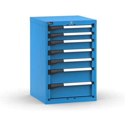 Cassettiera da banco Fami Master blu a 7 cassetti ad estrazione regolabile 561x573x850mm Cassettiera da banco Fami Master blu a 7 cassetti ad estrazione regolabile 561x573x850mm