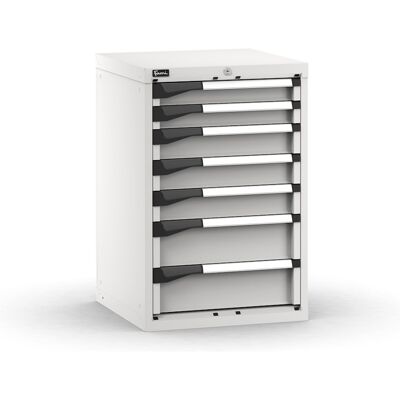 Cassettiera da banco Fami Master grigio a 7 cassetti ad estrazione regolabile 561x573x850mm Cassettiera da banco Fami Master grigio a 7 cassetti ad estrazione regolabile 561x573x850mm