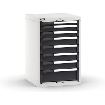 Cassettiera da banco Fami Master bicolore a 8 cassetti ad estrazione regolabile 561x573x850mm Cassettiera da banco Fami Master bicolore a 8 cassetti ad estrazione regolabile 561x573x850mm