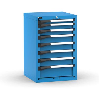 Cassettiera da banco Fami Master blu a 8 cassetti ad estrazione regolabile 561x573x850mm Cassettiera da banco Fami Master blu a 8 cassetti ad estrazione regolabile 561x573x850mm