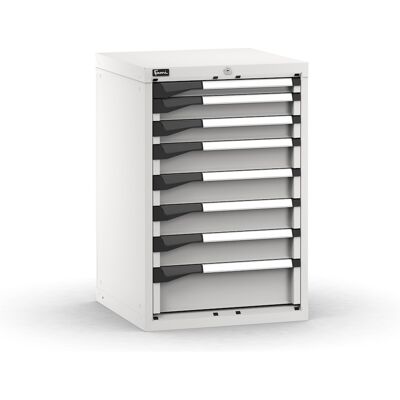 Cassettiera da banco Fami Master grigio a 8 cassetti ad estrazione regolabile 561x573x850mm Cassettiera da banco Fami Master grigio a 8 cassetti ad estrazione regolabile 561x573x850mm