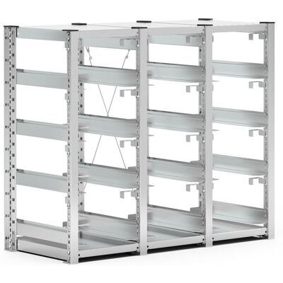 Scaffale con guide a slitta Fami ST1205 1209x521x1009mm per contenitori a bocca di lupo Scaffale con guide a slitta Fami ST1205 1209x521x1009mm per contenitori a bocca di lupo