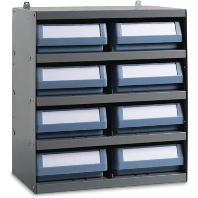 Scaffale modulare a parete Fami 496x304x546mm con 5 ripiani e 8 cassette RK Box Classic Scaffale modulare a parete Fami 496x304x546mm con 5 ripiani e 8 cassette RK Box Classic