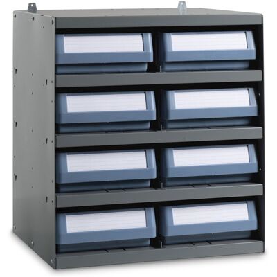 Scaffale modulare a parete Fami 496x404x546mm con 5 ripiani e 8 cassette RK Box Classic Scaffale modulare a parete Fami 496x404x546mm con 5 ripiani e 8 cassette RK Box Classic