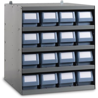 Scaffale modulare a parete Fami 496x504x546mm con 5 ripiani e 16 cassette RK Box Classic Scaffale modulare a parete Fami 496x504x546mm con 5 ripiani e 16 cassette RK Box Classic