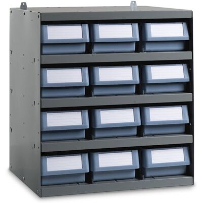 Scaffale modulare a parete Fami 500x400x545mm con 5 ripiani e 12 cassette RK Box Classic Scaffale modulare a parete Fami 500x400x545mm con 5 ripiani e 12 cassette RK Box Classic