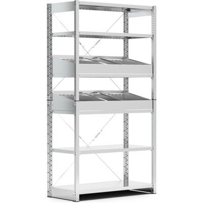 Scaffale per minuteria Fami ST1026 1057x321x2011mm a 6 piani con divisori Scaffale per minuteria Fami ST1026 1057x321x2011mm a 6 piani con divisori