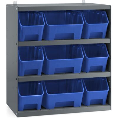 Scaffale portaminuteria Fami 496x304x546mm grigio scuro con 9 contenitori RK Box Air Scaffale portaminuteria Fami 496x304x546mm grigio scuro con 9 contenitori RK Box Air