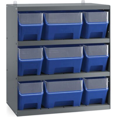 Scaffale per 9 contenitori RK Box Air Fami 496x304x546mm grigio scuro con divisori e frontalini Scaffale per 9 contenitori RK Box Air Fami 496x304x546mm grigio scuro con divisori e frontalini