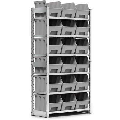 Scaffale a 6 piani Fami ST1053 1057x521x2131mm con 18 contenitori Picking Box Air Scaffale a 6 piani Fami ST1053 1057x521x2131mm con 18 contenitori Picking Box Air