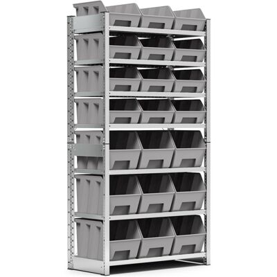 Scaffale a 7 piani Fami ST1057 1057x521x2111mm con 21 contenitori Picking Box Air Scaffale a 7 piani Fami ST1057 1057x521x2111mm con 21 contenitori Picking Box Air