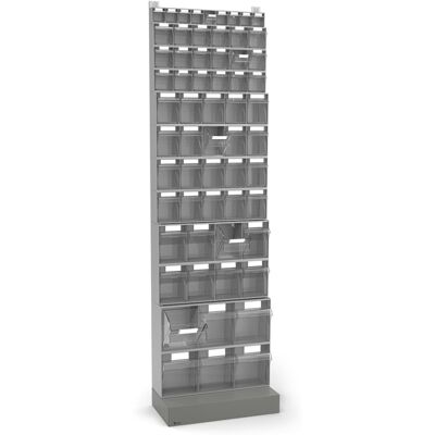 Scaffale portaminuteria Fami Visual Box 604x322x2100mm con base d'appoggio e 61 cassetti Scaffale portaminuteria Fami Visual Box 604x322x2100mm con base d'appoggio e 61 cassetti
