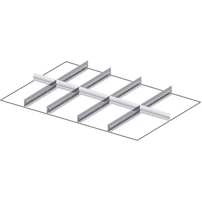 Divisori metallici 9 elementi per cassettiere Fami Master 1020x726 mm, frontale 75mm Divisori metallici 9 elementi per cassettiere Fami Master 1020x726 mm, frontale 75mm