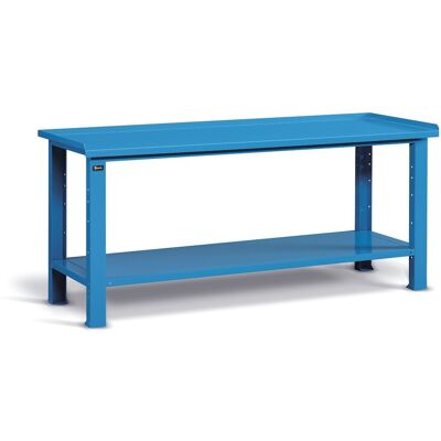 Banco da lavoro Fami Work con piano in acciaio 2007x705x855mm RAL5012 Banco da lavoro Fami Work con piano in acciaio 2007x705x855mm RAL5012