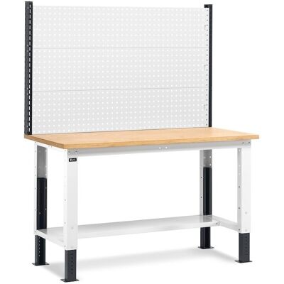 Banco da lavoro Fami regolabile con piano in legno e parete 150CM WORK1514 Banco da lavoro Fami regolabile con piano in legno e parete 150CM WORK1514