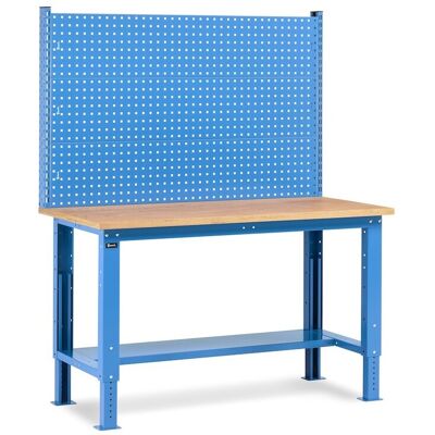 Banco da lavoro Fami regolabile con piano in legno e parete 150CM WORK1515 Banco da lavoro Fami regolabile con piano in legno e parete 150CM WORK1515