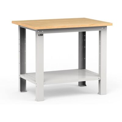 Banco da lavoro Fami Work 1024x750x882mm grigio con piano in legno Banco da lavoro Fami Work 1024x750x882mm grigio con piano in legno