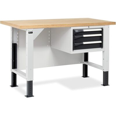 Banco da lavoro regolabile Fami Master BR 150cm piano in legno e 3 cassetti Banco da lavoro regolabile Fami Master BR 150cm piano in legno e 3 cassetti
