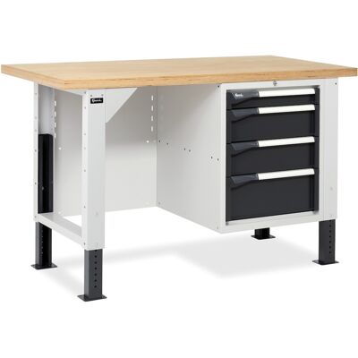 Banco da lavoro regolabile Fami Master BR 150cm piano in legno e 4 cassetti Banco da lavoro regolabile Fami Master BR 150cm piano in legno e 4 cassetti