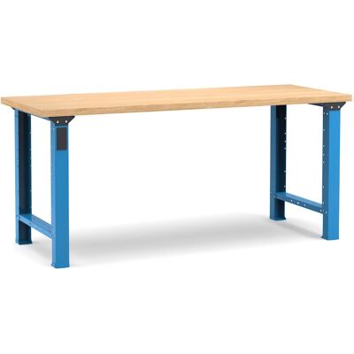 Banco da lavoro Fami Master 200cm blu con piano in legno Banco da lavoro Fami Master 200cm blu con piano in legno