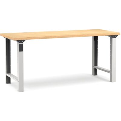 Banco da lavoro Fami Master 200cm grigio con piano in legno Banco da lavoro Fami Master 200cm grigio con piano in legno