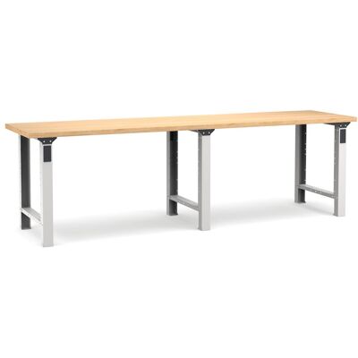 Banco da lavoro Fami Master 300cm grigio con piano in legno Banco da lavoro Fami Master 300cm grigio con piano in legno
