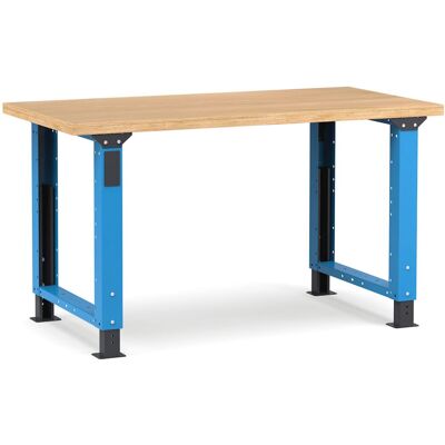 Banco da lavoro regolabile Fami Master 150cm blu con piano in legno Banco da lavoro regolabile Fami Master 150cm blu con piano in legno
