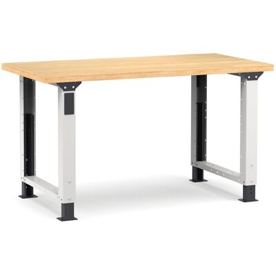 Banco da lavoro regolabile Fami Master 150cm grigio con piano in legno Banco da lavoro regolabile Fami Master 150cm grigio con piano in legno