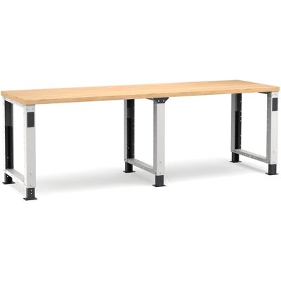 Banco da lavoro regolabile Fami Master 250cm grigio con piano in legno Banco da lavoro regolabile Fami Master 250cm grigio con piano in legno